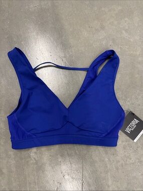 Women's Royal Blue V-Neck Victoria’s Secret Sports Bra XS